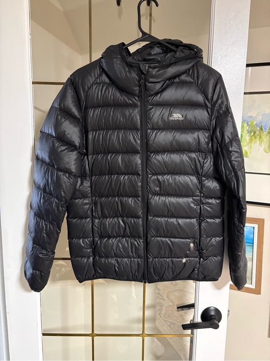 Trespass Jackets & Blazers - Trespass Black Quilted Hooded Down Jacket